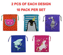 Load image into Gallery viewer, Amazon.com: BeeGreen Party Favors Bags 10 Pack 5 Designs, Cartoon Gift Candy Drawstring Bags Pouch, Treat Goodie Bags Kids Girls Boys Birthday: Gateway