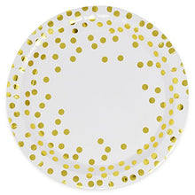 Load image into Gallery viewer, Amazon.com: Gift Boutique Gold Dot Disposable Paper Plates and Cups Set For 50; Gold Metallic Foil 50 Dinner Plates 50 Dessert Plates and 50 9 oz Cups for Thanksgiving Christmas Baby Shower Wedding Birthday: Gateway