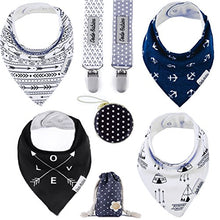 Load image into Gallery viewer, Amazon.com : BabyÂ Bandana DroolÂ Bibs by Dodo Babies + 2 Pacifier Clips + Pacifier Case in a Gift Bag, Pack of 4 Premium Quality For Boys or Girls, Excellent Baby Shower / Registry Gift : Gateway