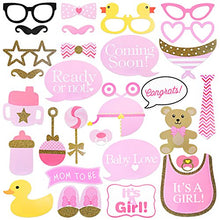 Load image into Gallery viewer, Amazon.com: Tinksky 29pcs Baby Shower Photo Props, Baby Bottle Masks Pink Photobooth Props Newborn Girl Gift Party Decorations: Gateway