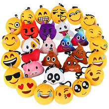 Load image into Gallery viewer, Amazon.com: Dreampark Emoji Keychain, Emoji Key Chain Mini Plush Pillows, Party Favors for Kids, Easter Eggs Fillers / Birthday Party Supplies 2" Set of 30: Gateway