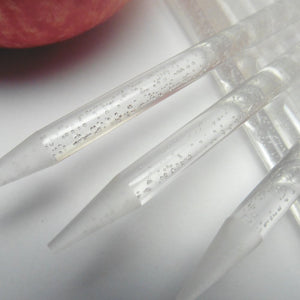 20pcs Pointed Candy Apple Sticks - Clear Acrylic, 6 (150mm) x 1/4