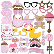 Load image into Gallery viewer, Amazon.com: Tinksky 29pcs Baby Shower Photo Props, Baby Bottle Masks Pink Photobooth Props Newborn Girl Gift Party Decorations: Gateway