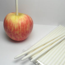 Load image into Gallery viewer, 40pcs 6 in WHITE Pointed Paper Sticks For Cake Pops or Candy Apple - Heavy duty