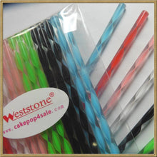 Load image into Gallery viewer, 50pcs 6" (15cm) Acrylic Sticks For Cake Pops or Lollipop Candy - Black Swirl