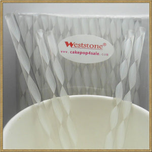 Reusable 80pcs Heavy duty Clear Bubble Sticks - 6 in x 7/32 in For Cake Pops or Candy Apple