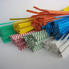 Load image into Gallery viewer, 1000pcs Bright Colorful Plastic/Paper coated 4" x 1/4" or 7" x 1/4" Twist Ties - won't rip or pull off