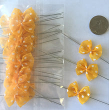 Load image into Gallery viewer, 25pcs Yellow 3 mm x 2 mm Pre-Tied Ribbon Bows in wedding or birthday Party