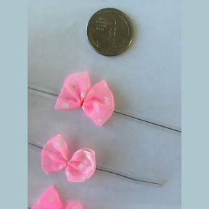 25pcs Light Pink 3 mm x 2 mm Pre-Tied Ribbon Bows in wedding or birthday Party