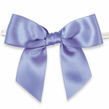 Load image into Gallery viewer, Weststone 50pcs Satin Periwinkle Bows 3 1/2" Span x 2" Tail, Ribbon Width 1", Pre-Tied Bows or Self-Adhesive Bows (TTB35PER)