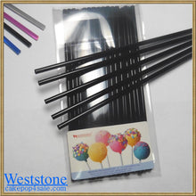 Load image into Gallery viewer, 50pcs 6" (15cm) Black Lollipop Sticks For Cake Pops or Lollipop Candy - Solid Acrylic