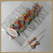 Load image into Gallery viewer, 25pcs 1 1/8&quot; X 1/2&quot; Pre-tied Rainbow Ribbon Bows