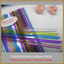 Load image into Gallery viewer, 50pcs 6" (15cm)  reusable colorful bubble Sticks For Cake Pops Lollipop Candy